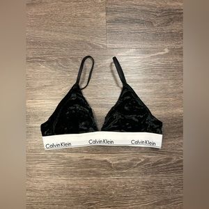 Black Velvet Triangle Calvin Klein Bralette